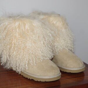 UGG Cream Curly Shearling Short Booties
